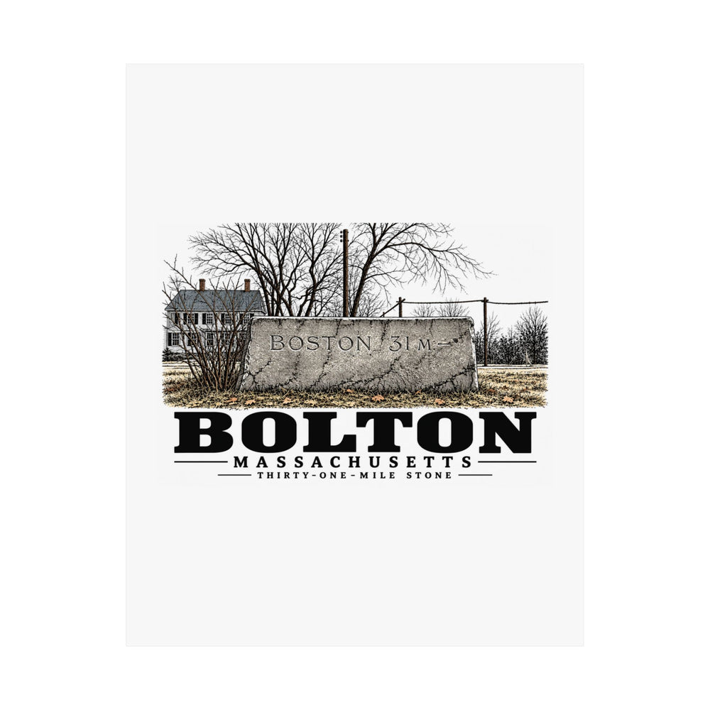 Illustrated Thirty-One-Mile Stone in Bolton on unframed matte poster
