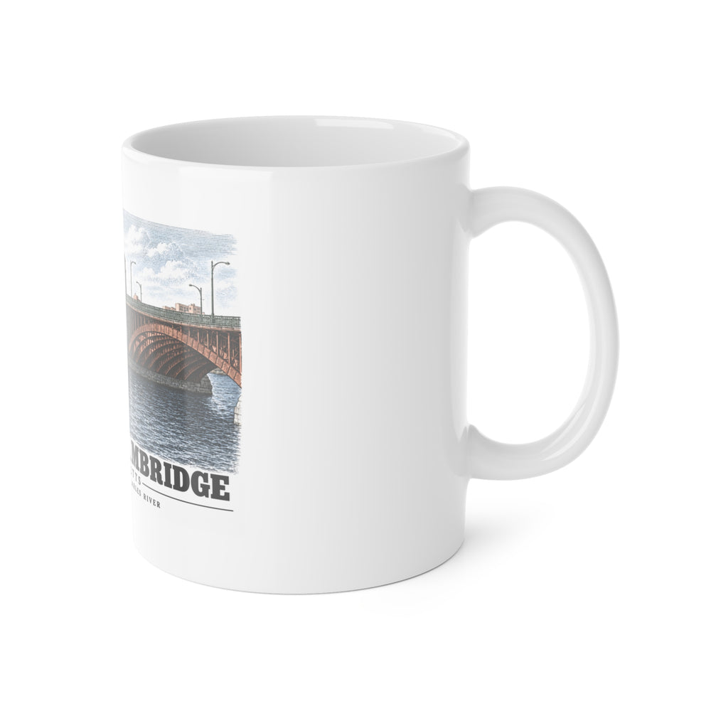 Longfellow Bridge, Charles Circle / Main Street across Charles River 11 oz White Ceramic Mug - Charles River