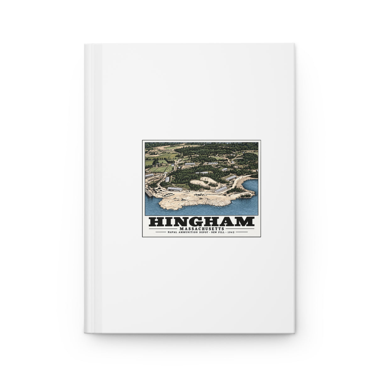 Construction progress New fill USNAD, Hingham, MA Matte Hardcover Journal - Boston Harbor