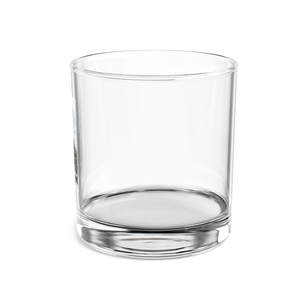 Illustrated Boston Manufacturing Company in Waltham on rocks glass