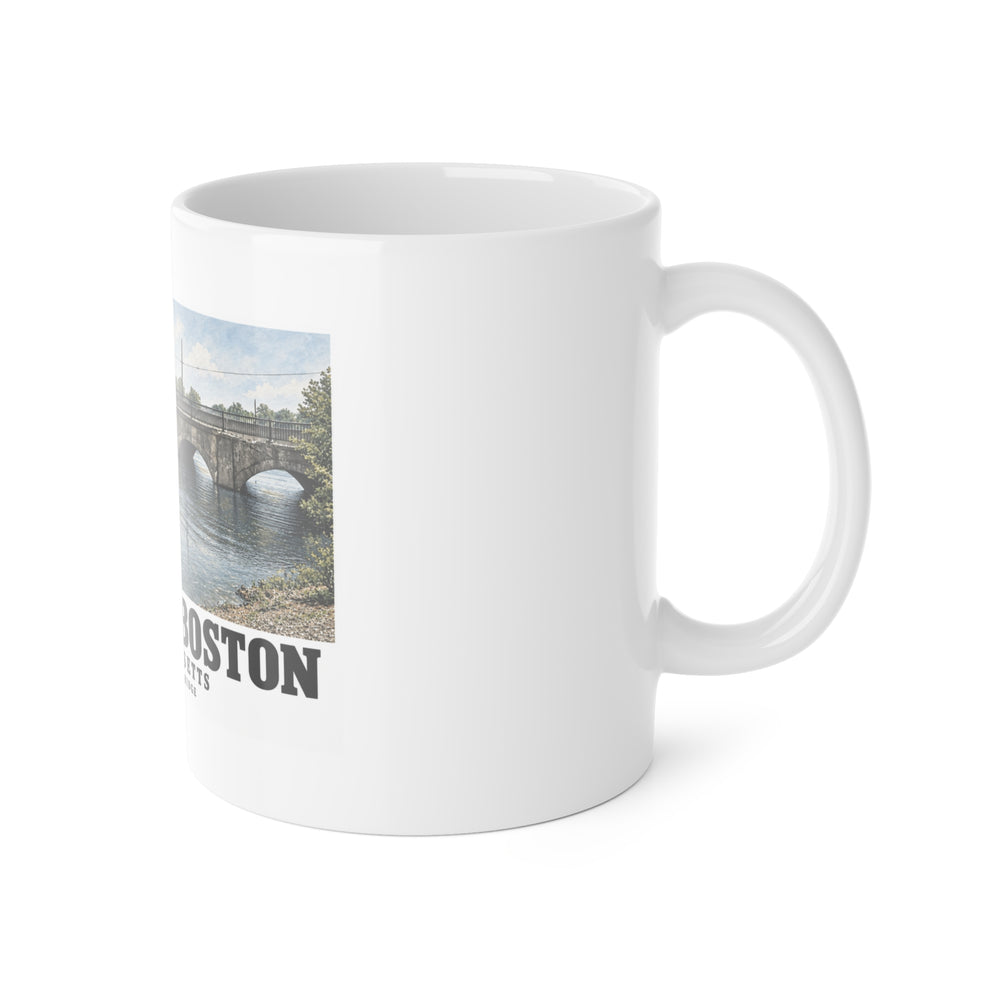Spring Street Bridge north elevation (HAER MA-95-4, 1990) 11 oz White Ceramic Mug - Charles River