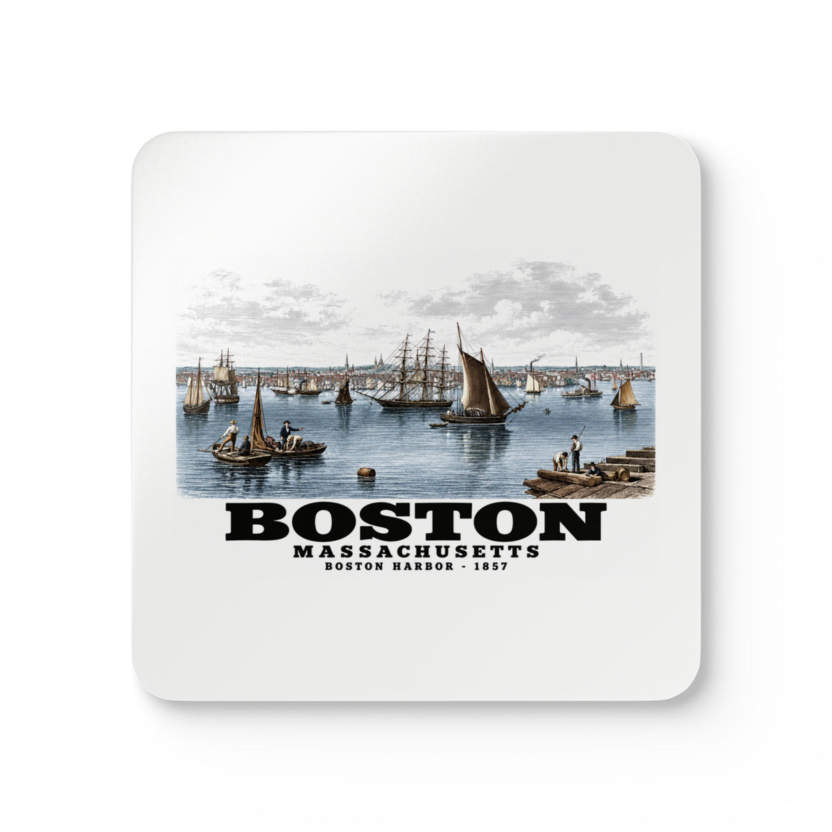 Boston Cork Back Coaster Set - Boston Harbor