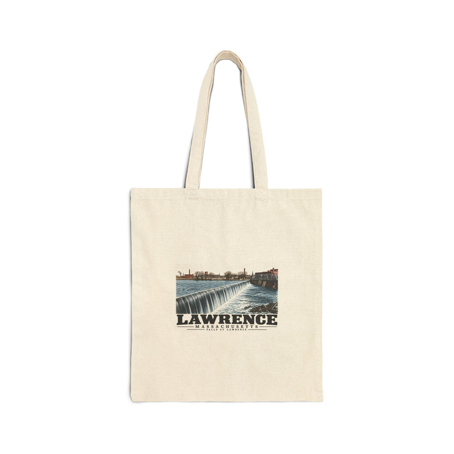 Falls at Lawrence Natural + Black Heavy Canvas Tote - Merrimack Valley Goods