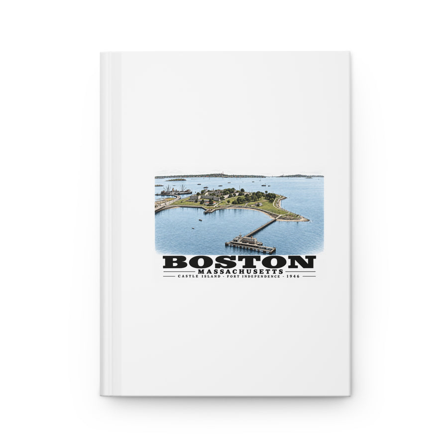 Castle Island, Boston Matte Hardcover Journal - Boston Harbor