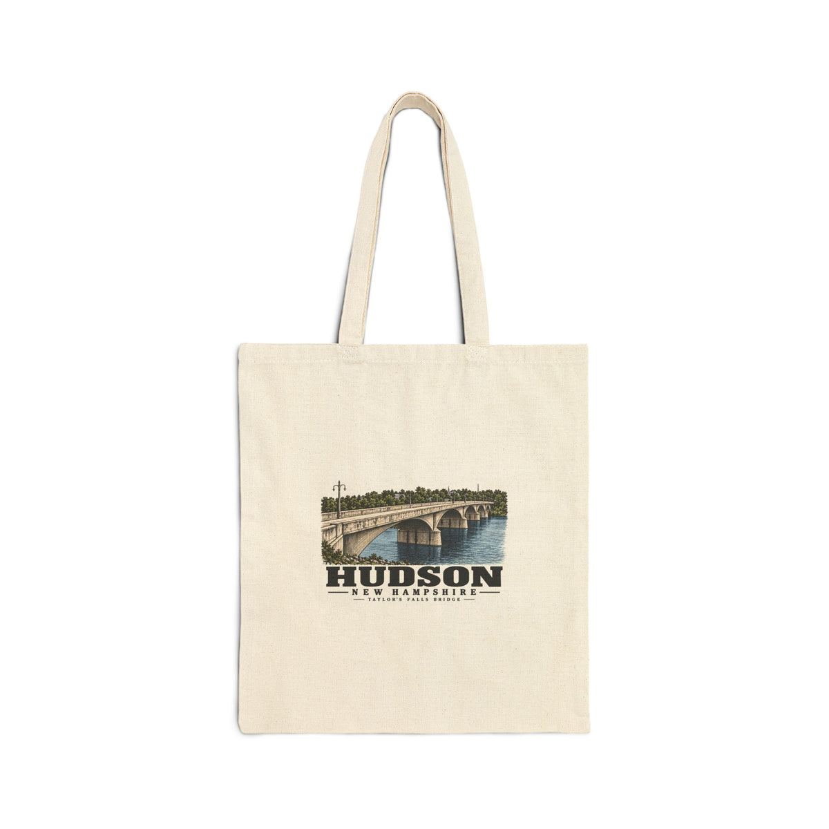 Taylor’s Falls concrete bridge Natural + Black Heavy Canvas Tote - Merrimack Valley Goods
