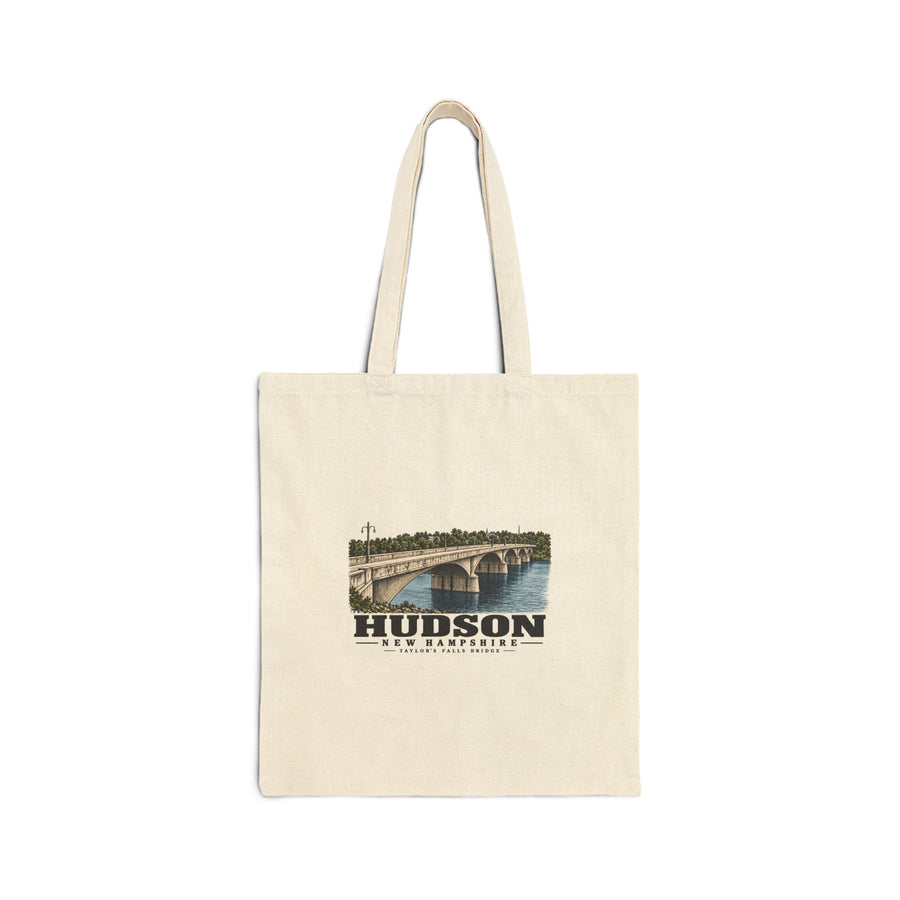Taylor’s Falls concrete bridge Natural + Black Heavy Canvas Tote - Merrimack Valley Goods