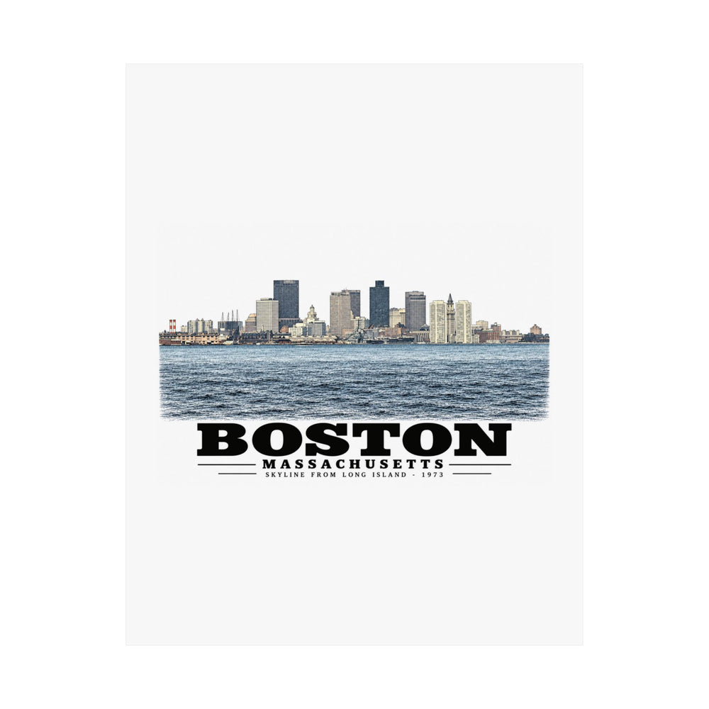 Skyline from near Long Island Matte Heritage Poster — 11 × 14 and 18 × 24 in - Boston Harbor