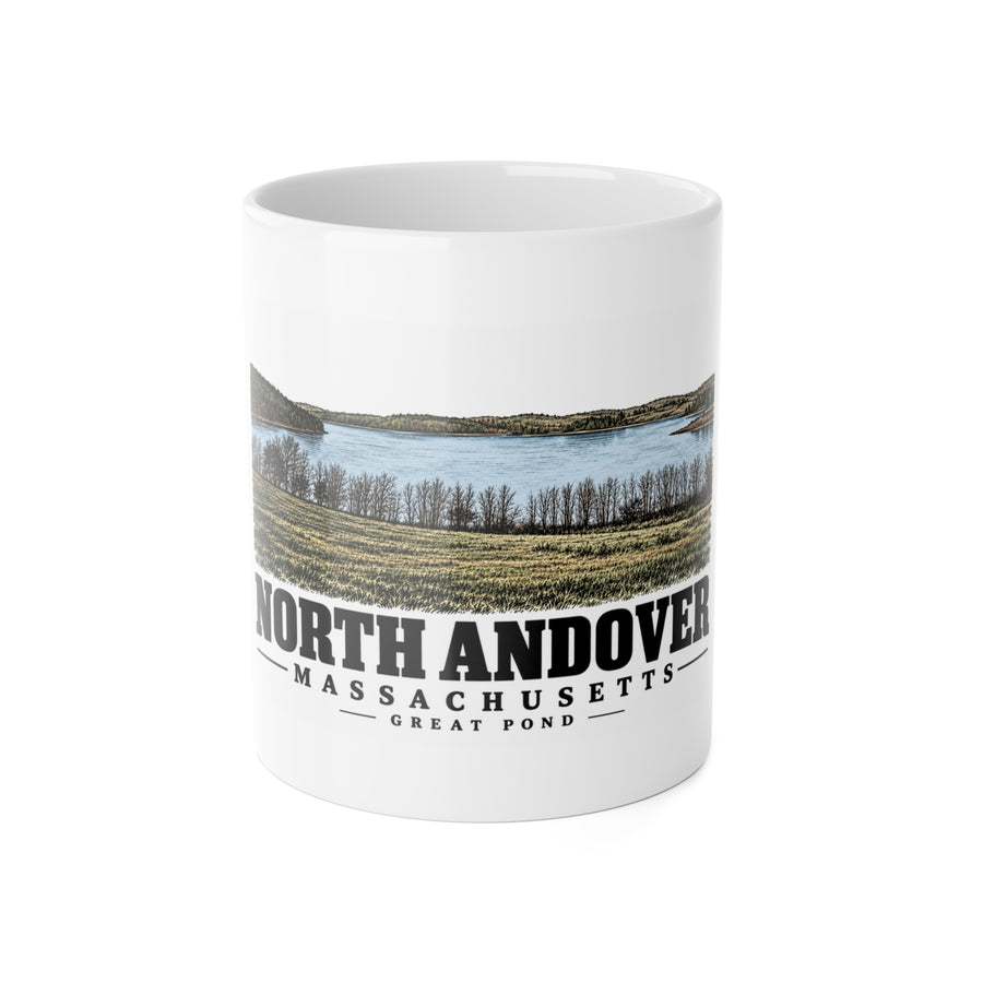 North Andover View of Great Pond, North Andover 11 oz White Ceramic Mug - Merrimack Valley Goods
