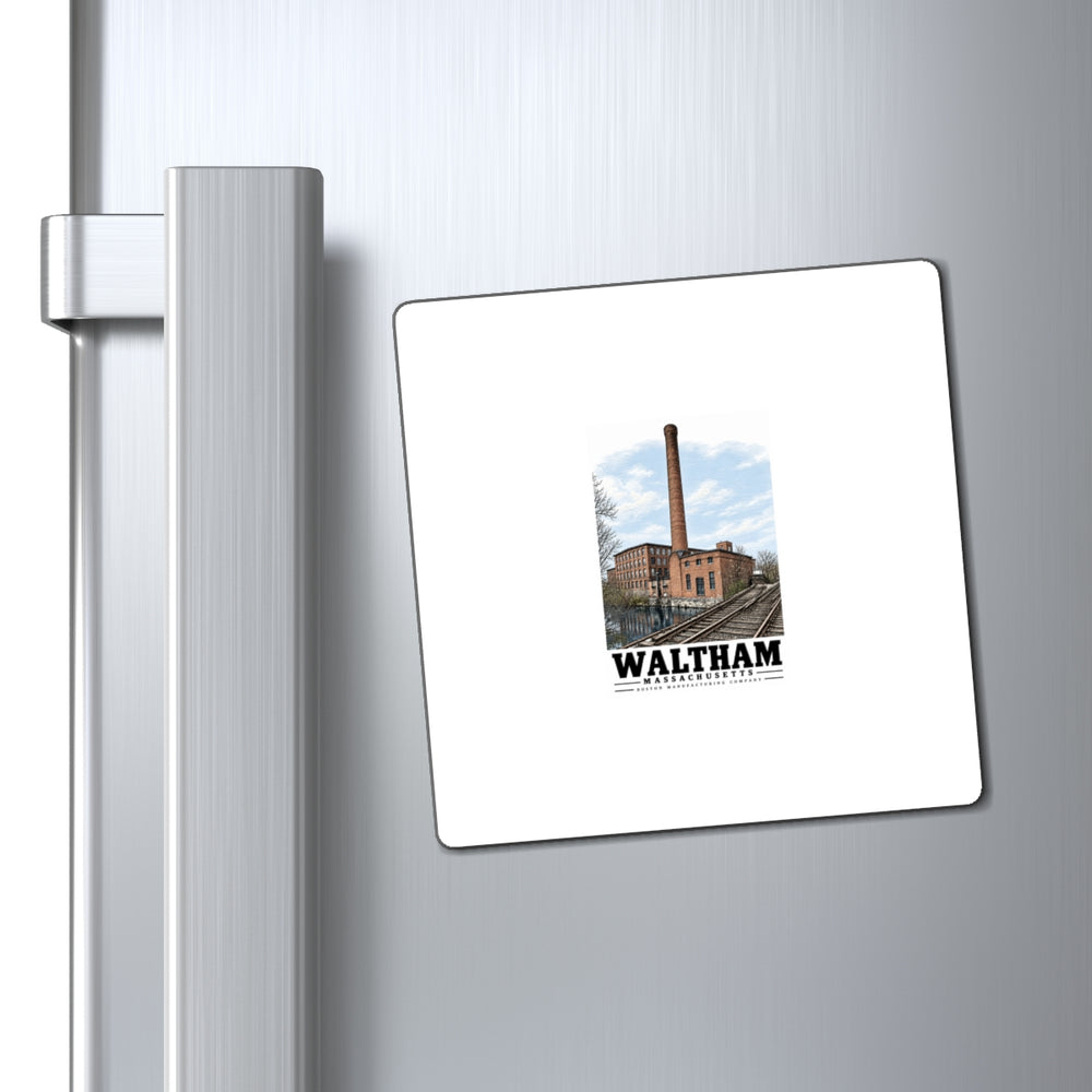 Illustrated Boston Manufacturing Company in Waltham on square magnet