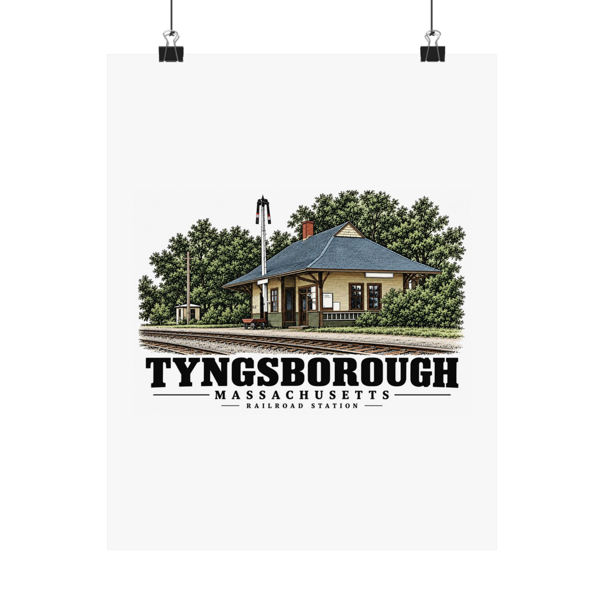 11 x 14 front of Tyngsboro railroad station matte poster, Tyngsborough, Massachusetts.