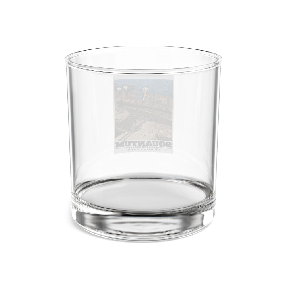 Repairing wood bulkhead-Billings Creek, Squantum 10 oz Rocks Glass - Boston Harbor
