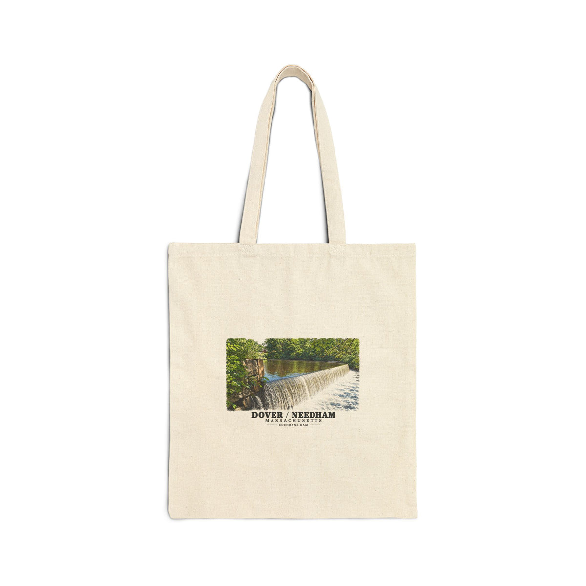 Dam on the Charles River, Dover MA.jpg Natural Heavy Canvas Tote - Charles River