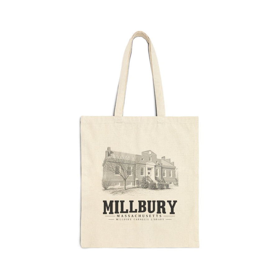 Millbury Carnegie Library Heavy Canvas Tote - Natural - front product view