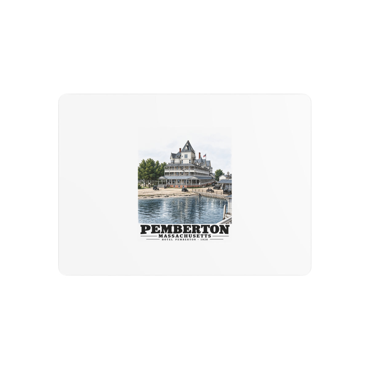 Hotel Pemberton, Nantasket 7 × 5 in Horizontal Metal Wall Art - Boston Harbor
