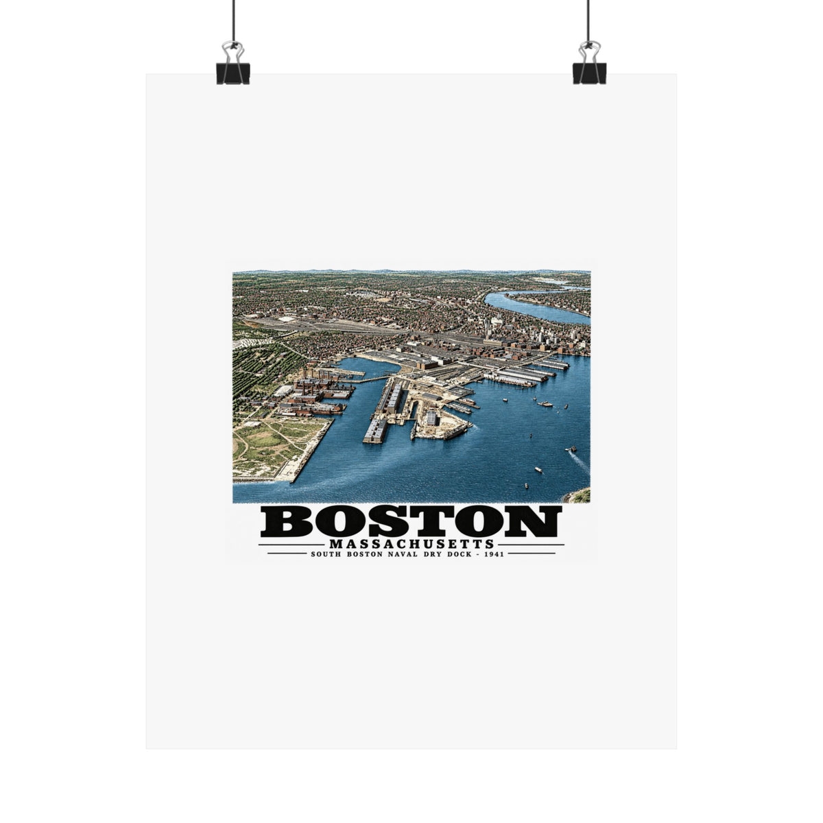 Navy Yard Annex, So. Boston, MA from East, 3000 feet Matte Heritage Poster — 11 × 14 and 18 × 24 in - Boston Harbor