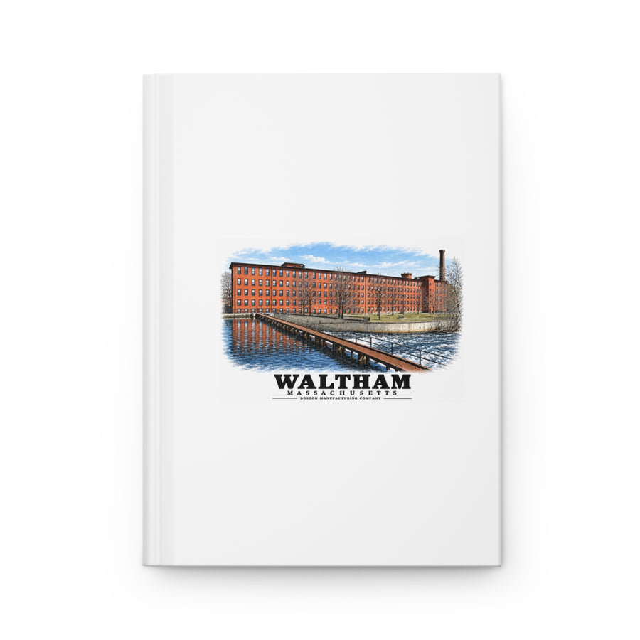Boston Manufacturing Company, 144-190 Moody Street; Moody Street Dam, Charles River Matte Hardcover Journal - Charles River