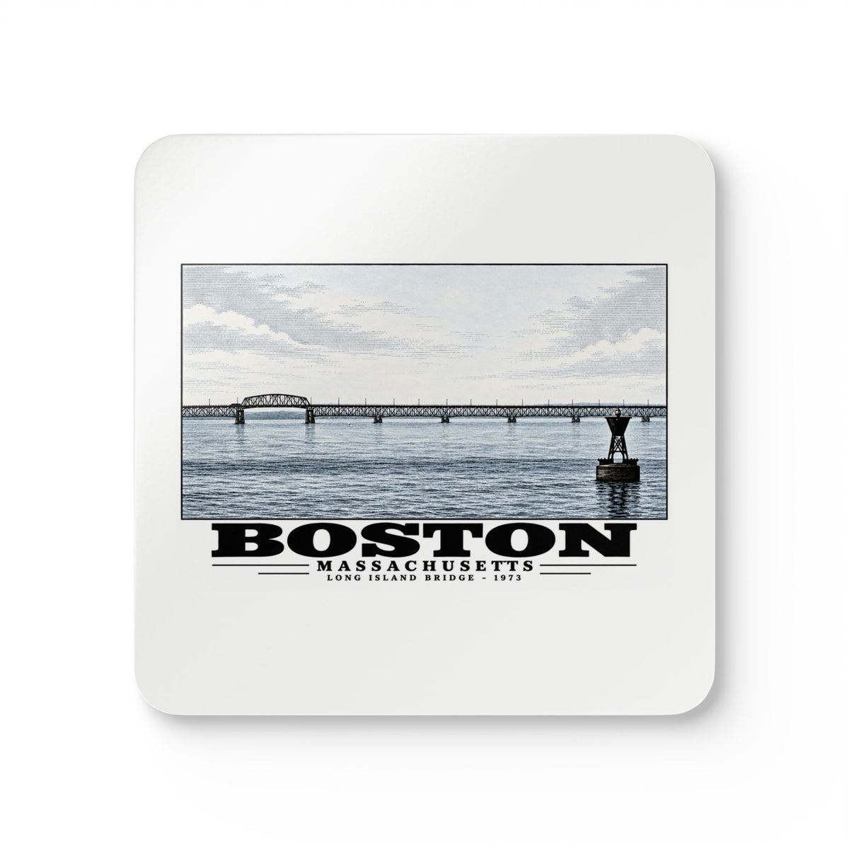 Long Island Cork Back Coaster Set - Boston Harbor