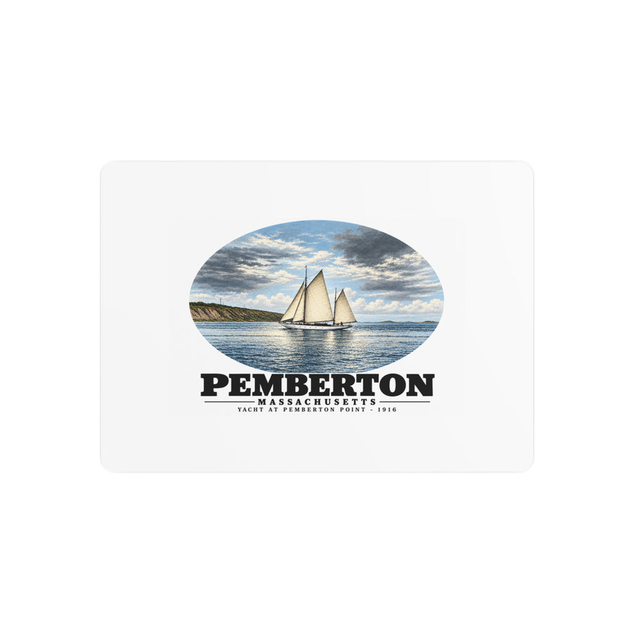 Yacht, Pemberton Hull 7 × 5 in Horizontal Metal Wall Art - Boston Harbor