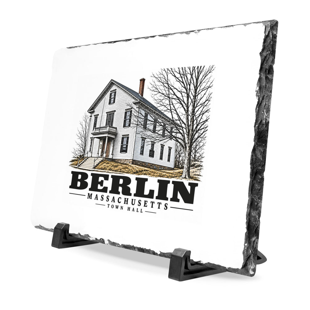 Illustrated Town Hall in Berlin on slate desk plaque