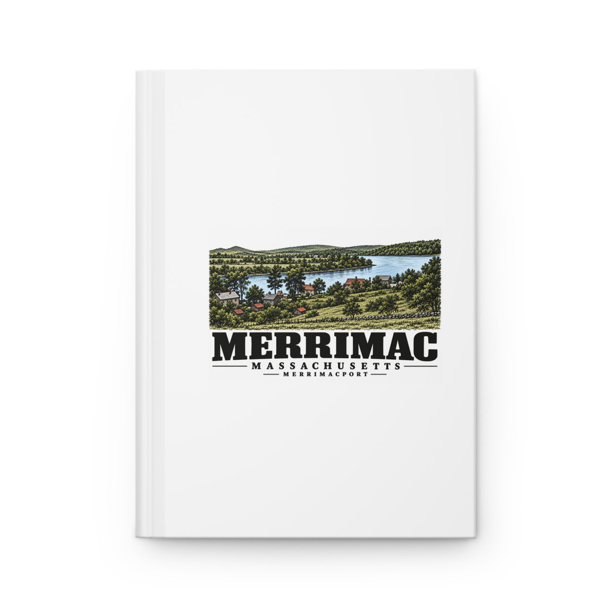 Merrimac Merrimack River west from Noyes Hill, Merrimacport Matte Hardcover Journal - Merrimack Valley Goods