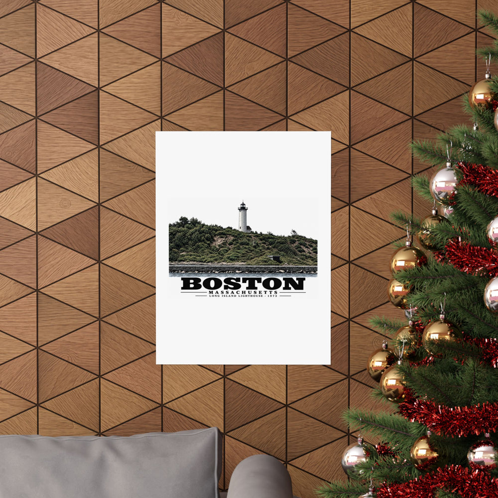 Long Island Lighthouse Matte Heritage Poster — 11 × 14 and 18 × 24 in - Boston Harbor