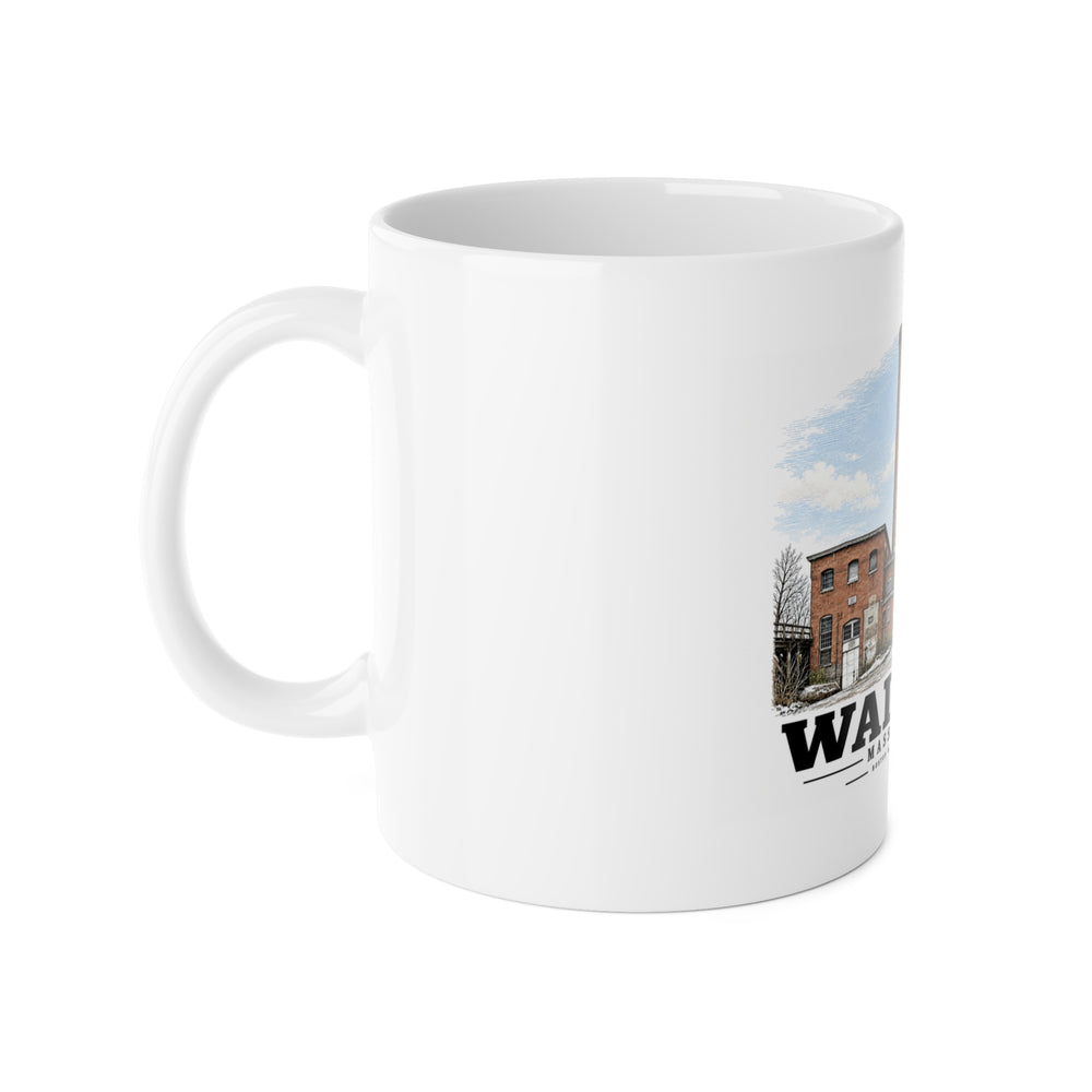 Illustrated Boston Manufacturing Company in Waltham on ceramic mug