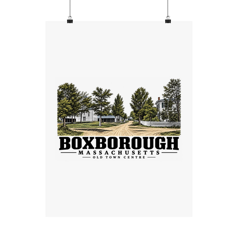 Illustrated Old Town Centre in Boxborough on unframed matte poster