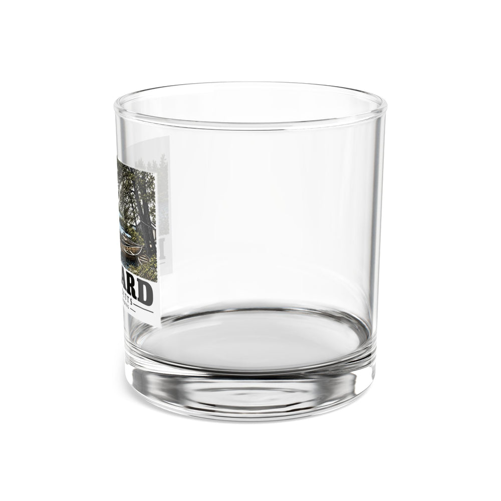 Illustrated Ben Smith Boat Landing in Maynard on rocks glass