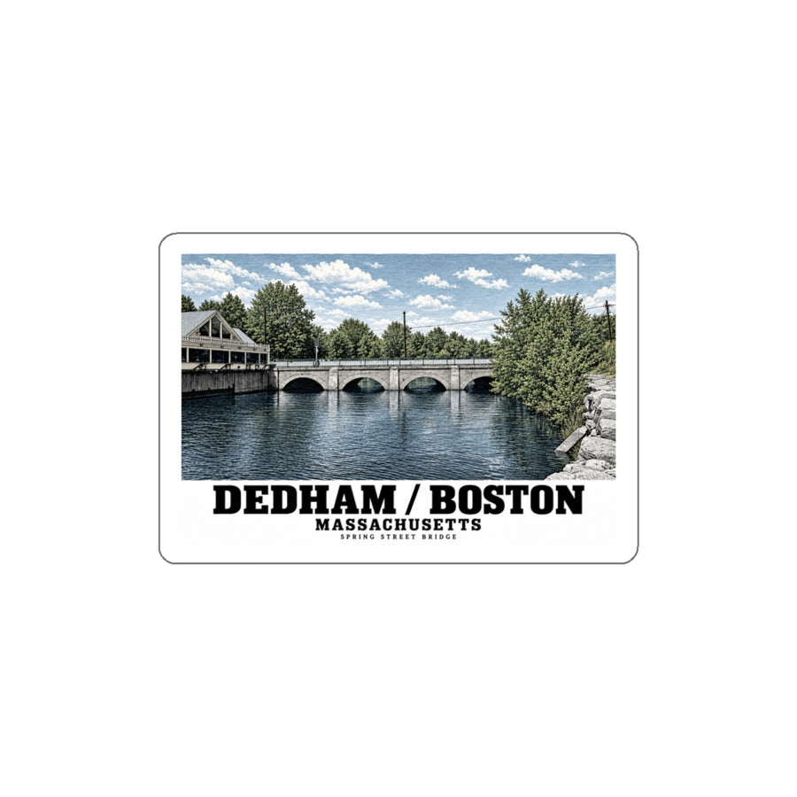Spring Street Bridge western arches (HAER MA-95-2, 1990) 4 in White Die-Cut Sticker - Charles River