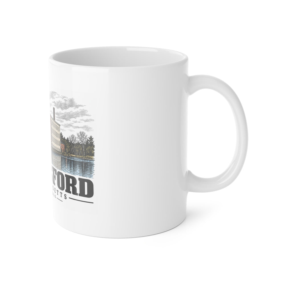 Chelmsford Eagle Mills 11 oz White Ceramic Mug - Merrimack Valley Goods