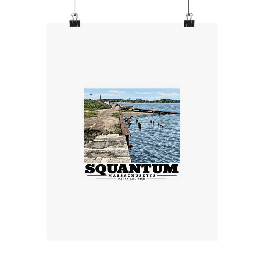 Water and pier Matte Heritage Poster — 11 × 14 and 18 × 24 in - Boston Harbor