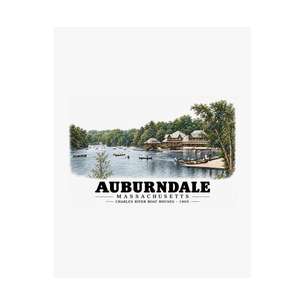Norumbega Park shore, Charles River Lakes District, Auburndale Matte Heritage Poster — 11 × 14 and 18 × 24 in - Charles River