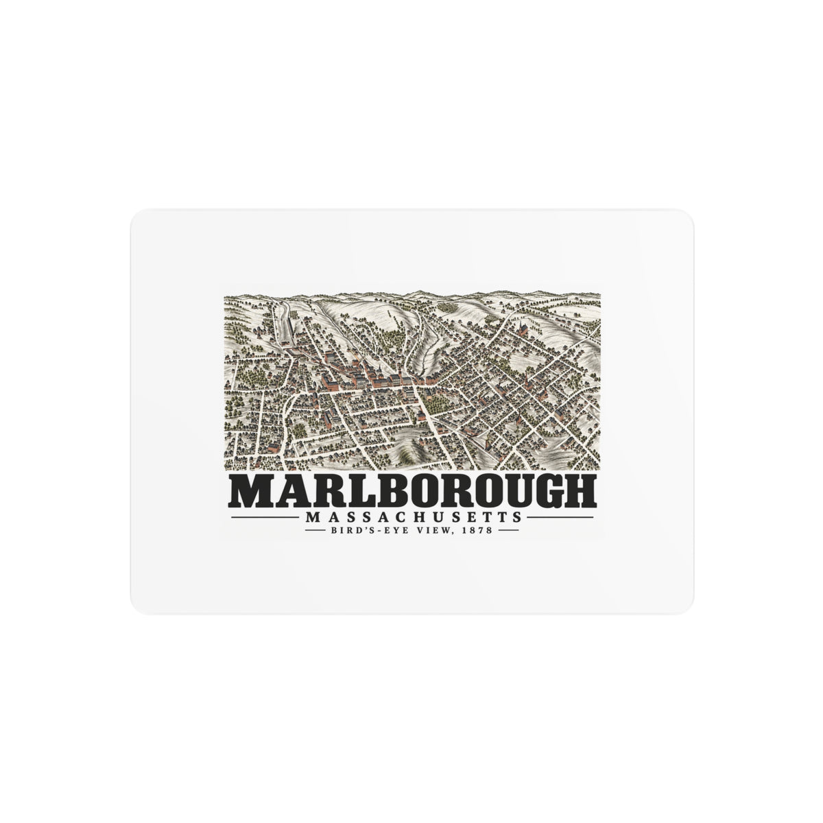 Illustrated Bird'S-Eye View, 1878 in Marlborough on metal art sign