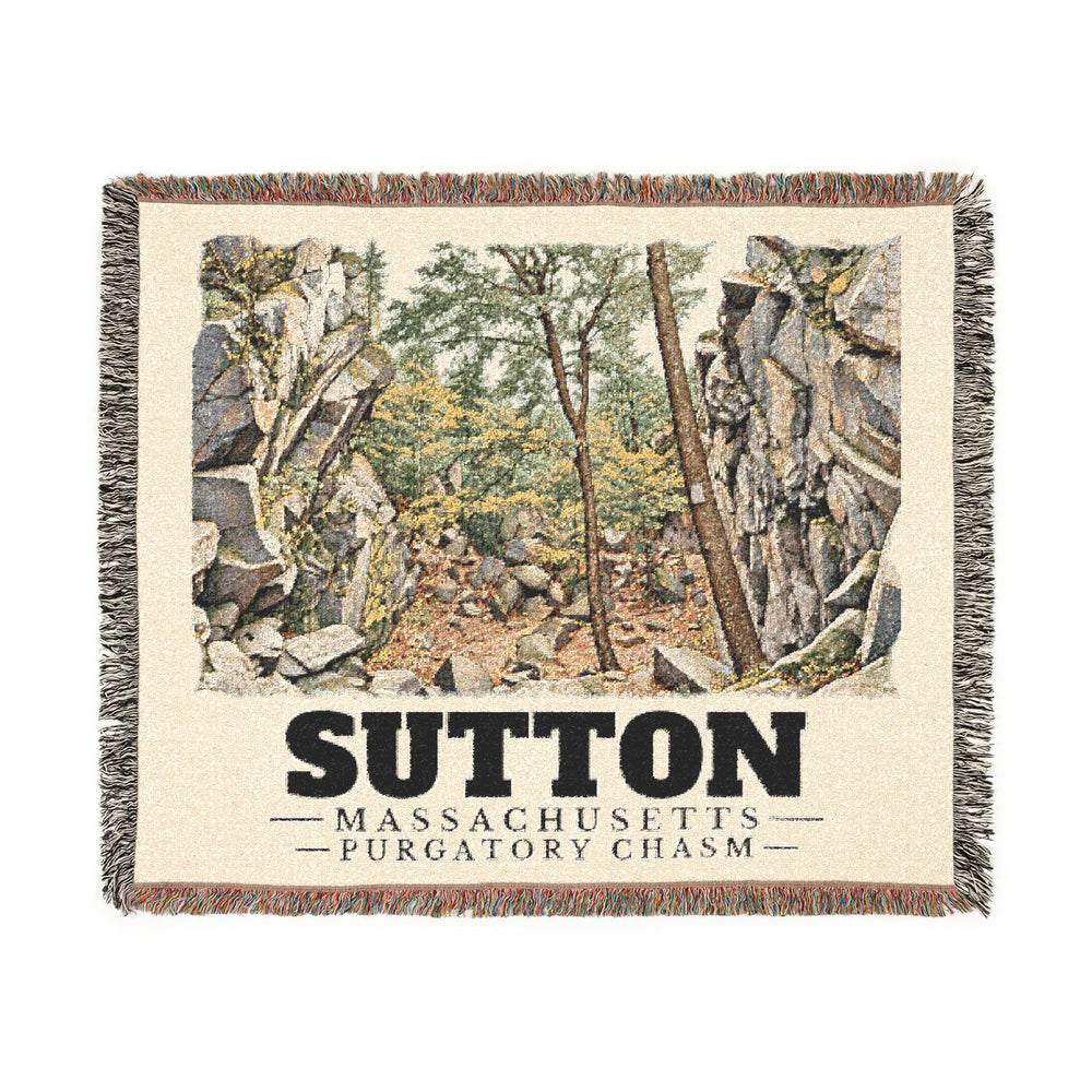 Purgatory Chasm — Sutton, Massachusetts woven blanket, product view 1