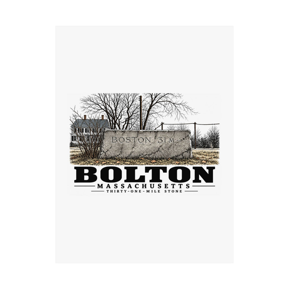Illustrated Thirty-One-Mile Stone in Bolton on unframed matte poster