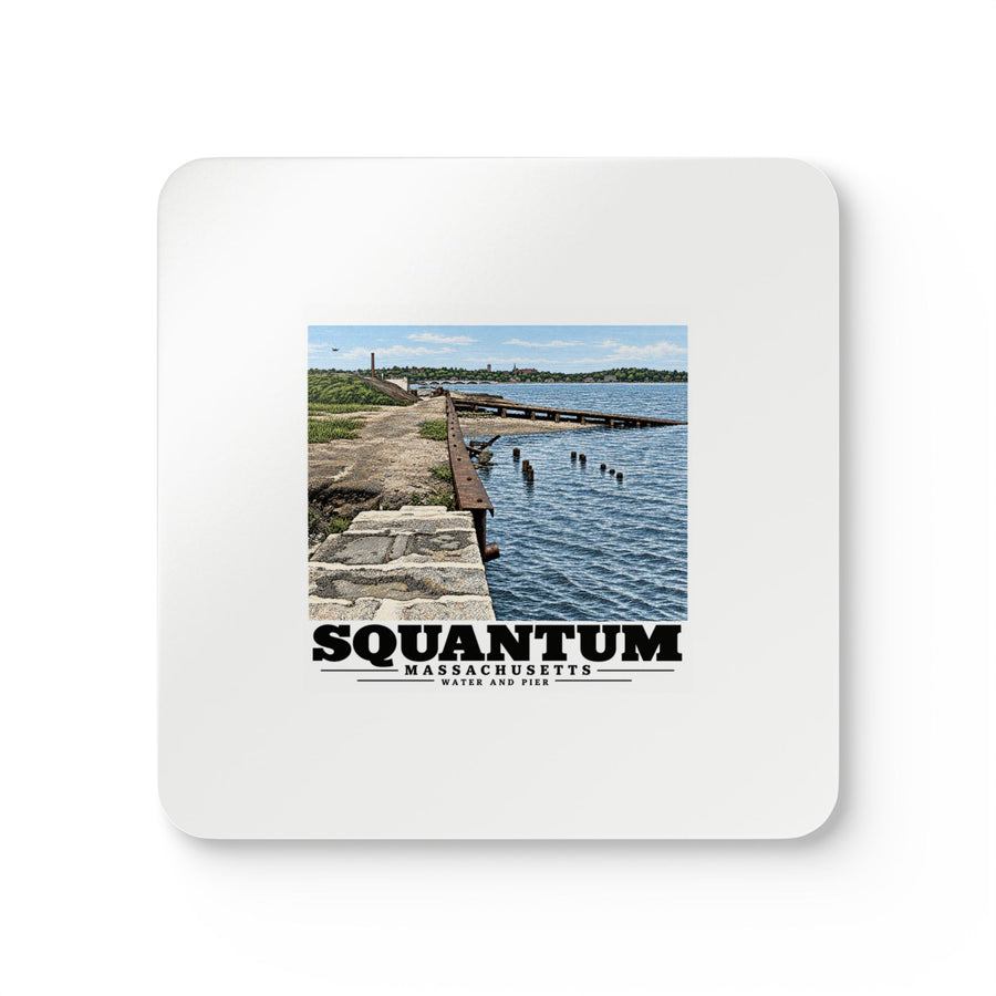 Water and pier Cork Back Coaster Set - Boston Harbor