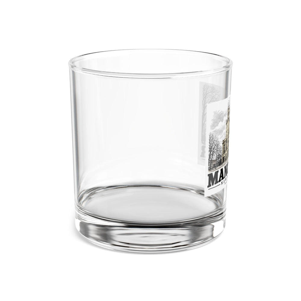 Manchester City Hall, Manchester illustration on 10 oz rocks glass — right side view