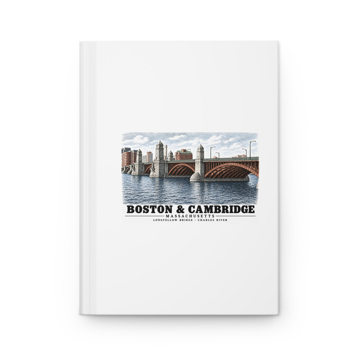 Longfellow Bridge, Charles Circle / Main Street across Charles River Matte Hardcover Journal - Charles River