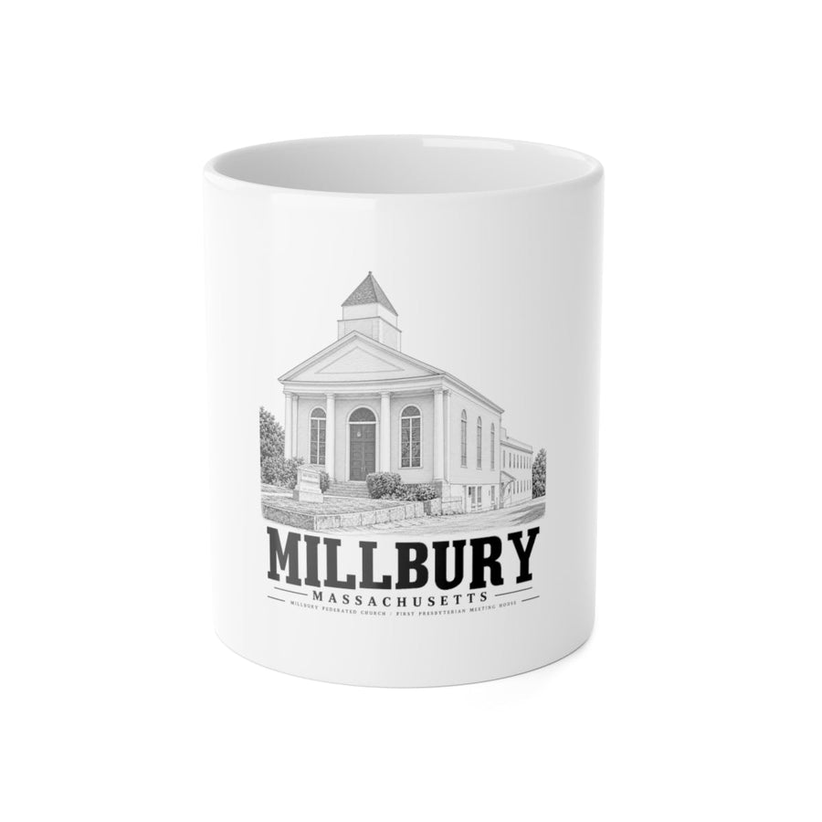 Millbury Federated Church / First Presbyterian Meeting House 11 oz Ceramic Mug - White - front product view