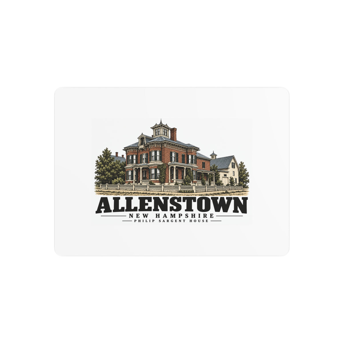Allenstown Philip Sargent brick residence 7 x 5 in Horizontal Metal Wall Art - Merrimack Valley Goods