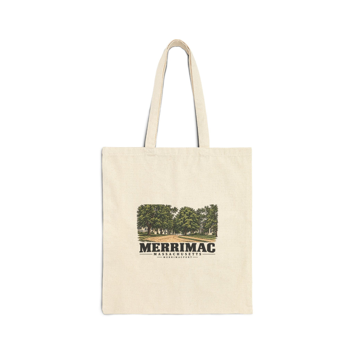 Merrimac Street looking east, Merrimacport Natural + Black Heavy Canvas Tote - Merrimack Valley Goods