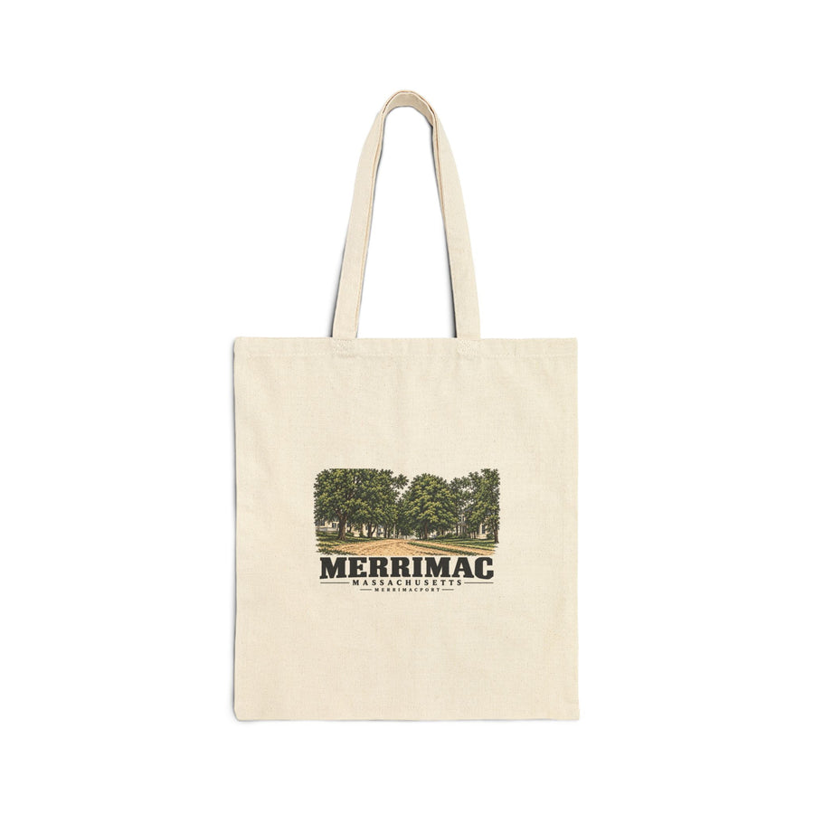 Merrimac Street looking east, Merrimacport Natural + Black Heavy Canvas Tote - Merrimack Valley Goods