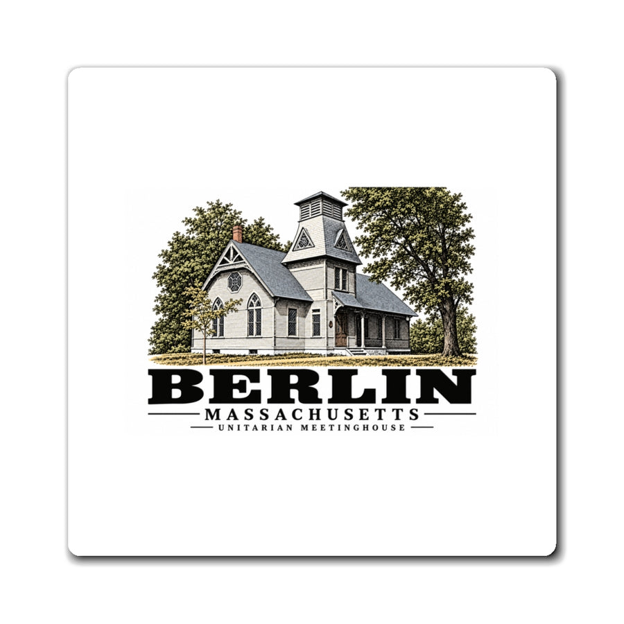 Illustrated Unitarian Meetinghouse in Berlin on square magnet