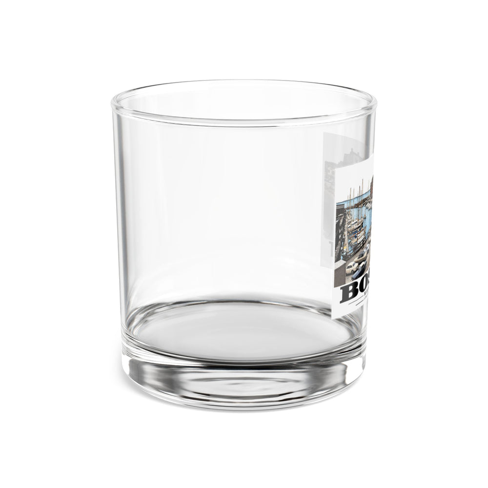 Marina between Lewis and Commercial Wharf 10 oz Rocks Glass - Boston Harbor