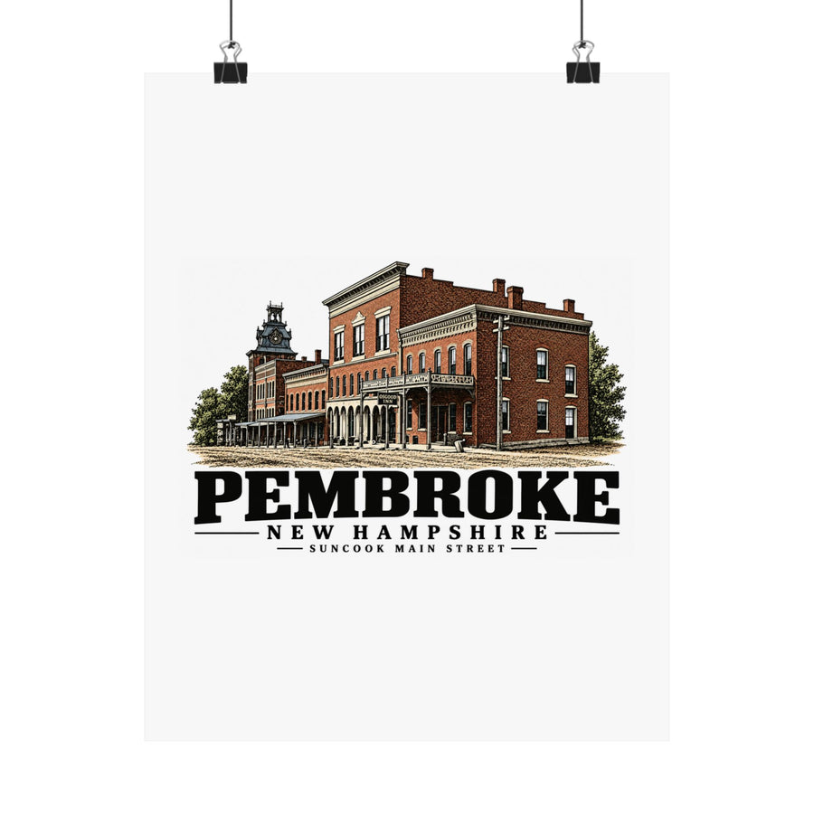 11 x 14 front of Suncook Main Street Clocktower matte poster, Pembroke, New Hampshire.