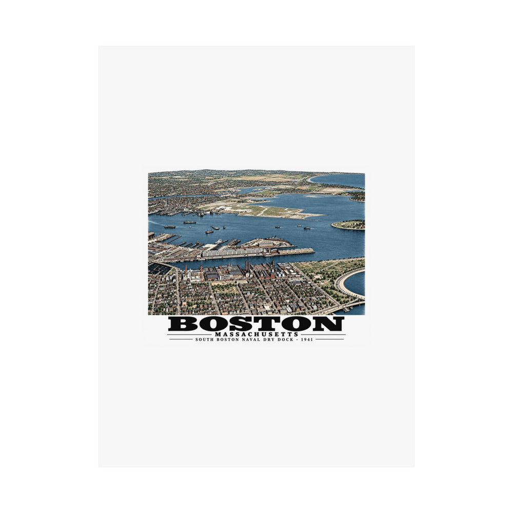 Navy Yard Annex, So. Boston, MA from South, 3000 feet Matte Heritage Poster — 11 × 14 and 18 × 24 in - Boston Harbor