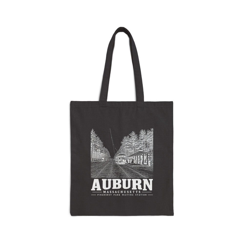 Auburn Pinehurst Park Waiting Station Heavy Canvas Tote in Black — front view