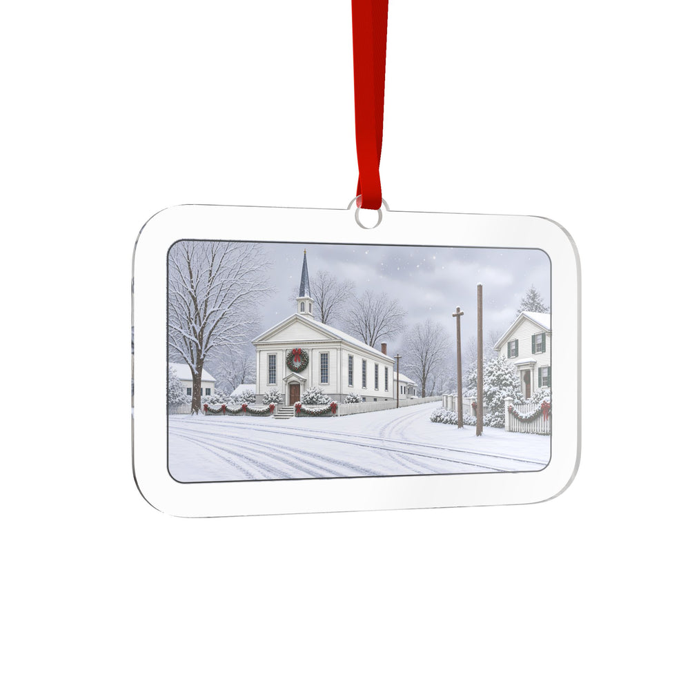 Historic Baptist Church / Streetscape — Blackstone, MA Christmas Ornament
