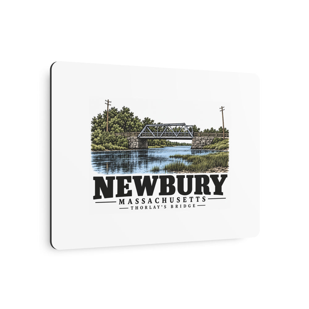 Angled front of Thurlow Bridge horizontal metal wall art, Newbury, Massachusetts.