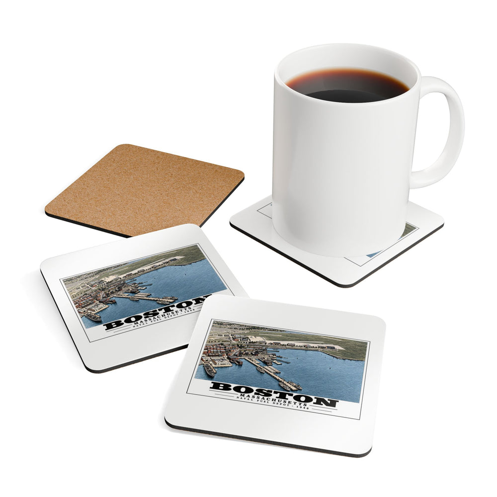 Fuel Depot Cork Back Coaster Set - Boston Harbor